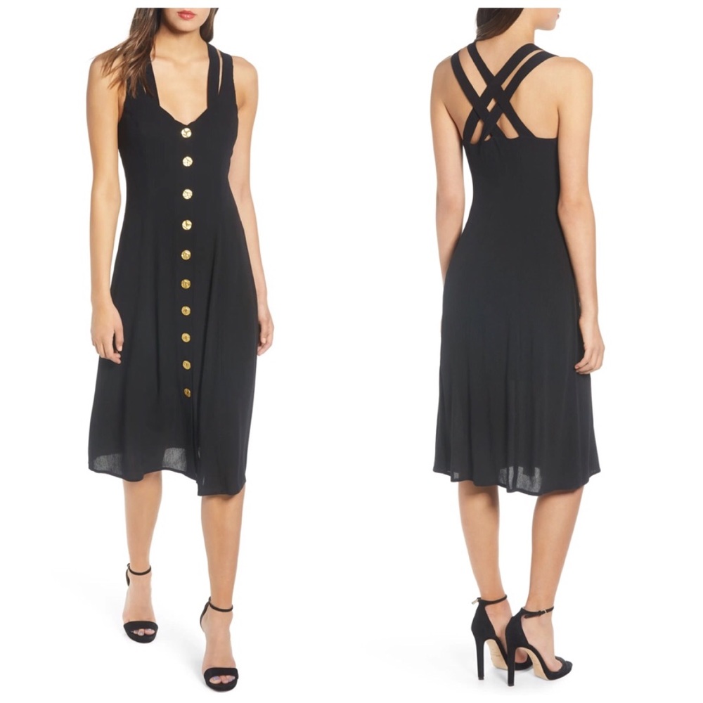 Row A Midi Button Down Dress Small
